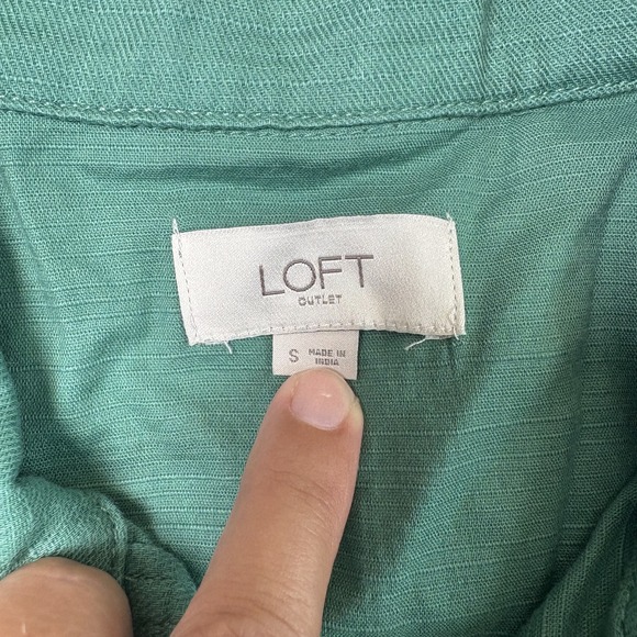 Womens LOFT long sleeve cropped blazer/jacket. Green/Teal. Size Small - Picture 3 of 5